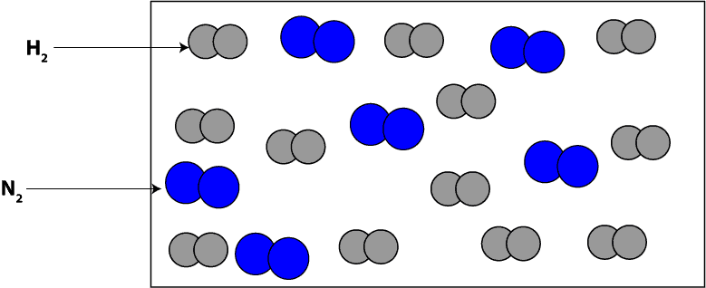 Hydrogen and nitrogen molecules